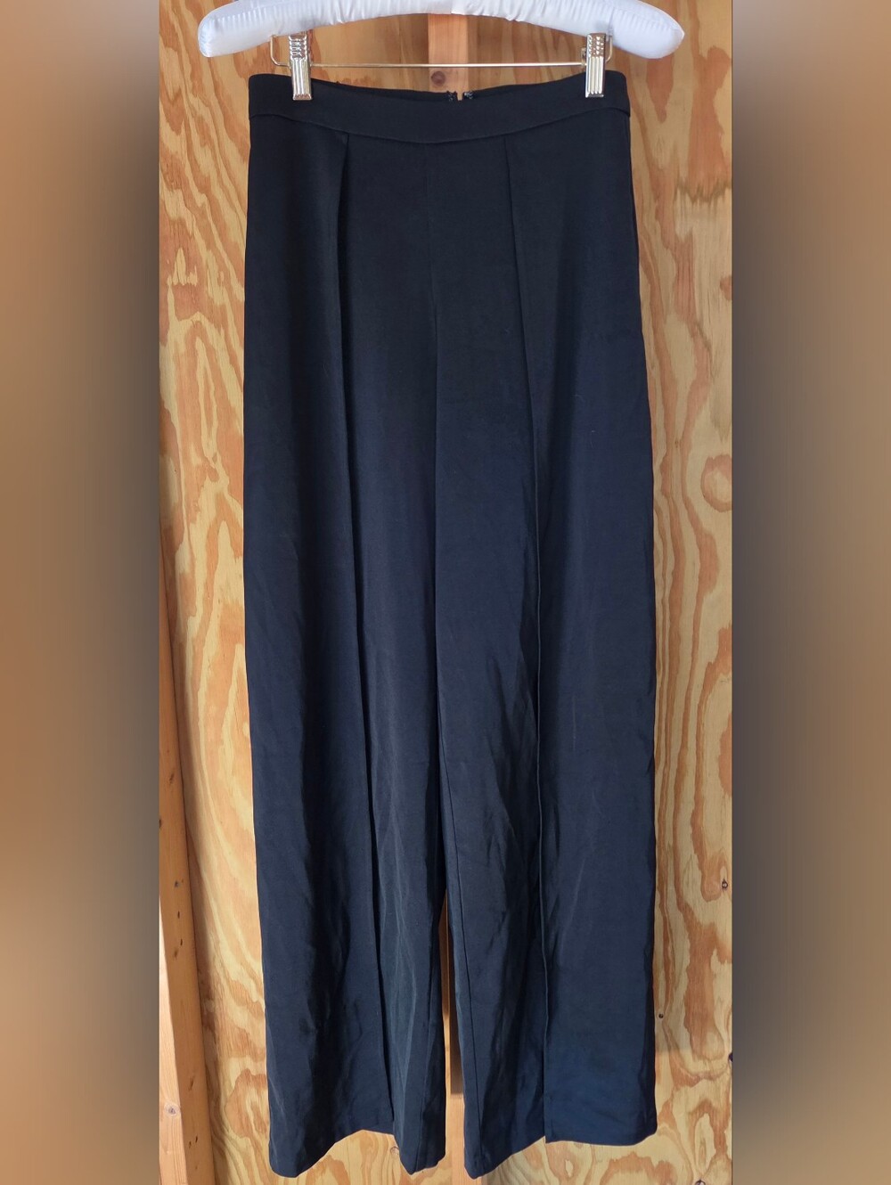 Ark & Co Black Wide Leg Slit Palazzo Pants Size Small Pleated High Rise Festival